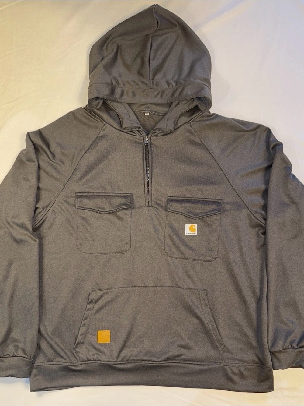 Carhartt Black Hooded Work Jacket with Zip